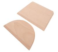 BAZEITFLOW Lot de 2 Grattoirs à Pâte en Bois de Hêtre Demi-Cercle 185X9 CM et Trapèze 17X95 CM Outil Coupe-Pâte Polyvalent Cuisine Pâtisserie et Découpe Précise