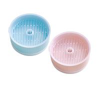 BAZEITFLOW Lot De 2 Jardinières d'herbe à Chat Hydroponiques sans Terre en Plastique, Bacs De Culture Compacts Bleu Et Rose pour Maison, Plante à Chat pour Animaux De Compagnie