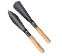 BAZEITFLOW Lot De 2 Pelles à Manche en Bois pour Jardinage Et Plantation, Outils De Bêche Multifonctions Légers Et Portables pour Ameublissement du Sol Et Transplantation des Légumes
