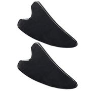 BAZEITFLOW Lot de 2 Plaques Gua Sha en Corne de Buffle Naturelle, Outil de Massage Facial et Corporel Délicat, Forme Cœur Noire, pour Thérapie par Grattage et Soins Spa Visage et Cou
