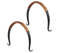 BAZEITFLOW Lot de 2 Poignées de Rechange Anti-Brûlure pour Théière en Fer Forgé Dimensions 11-13 CM Finition en Rotin Tressé Poignées Vintage Décoratives pour Bouilloire Accessoires la