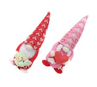 BAZEITFLOW Lot de 2 Poupées Gnomes Saint-Valentin, Décoration Intérieure Adorable, Ornement de Collection, Accessoires Décoratifs pour Maison, Présent Romantique, Matériau Solide, Set Homme