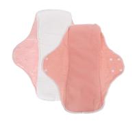 BAZEITFLOW Lot de 2 Serviettes Hygiéniques Réutilisables Xl 25x33 Cm en Coton Respirant Couleur Corail, Protections Féminines Lavables Post-partum Anti-fuites pour Maternité et