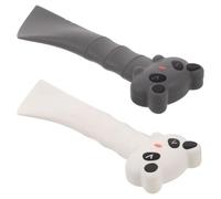 BAZEITFLOW Lot de 2 Set de Cuillères Doseuses pour Friandises Humides et Ouvre-Boîtes pour Animaux, Spatules en Silicone Gris, Noir et Blanc, Ustensiles Multifonctions pour Chats et Chiens,