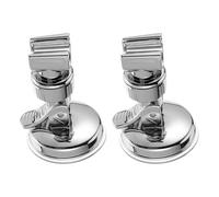 BAZEITFLOW Lot de 2 Supports de Douchette à Ventouse sans Perçage Fixation Murale Réglable en Métal Chromé pour Salle de Bain Humide et Installation Temporaire