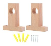 BAZEITFLOW Lot de 2 Supports pour Tringle à Rideau en Bois Massif Diamètre 25 CM Embouts Robustes pour Tringle Décoration Intérieure Accessoires Pratiques pour Installation Murale