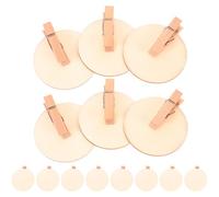 BAZEITFLOW Lot de 20 Mini Pinces en Bois Rondes pour Tableaux d'Affichage Cartes Mémos et Étiquettes - Accessoires Polyvalents en Bois Naturel pour Décoration Murale DIY et Organisation