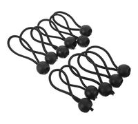 BAZEITFLOW Lot de 20 Tendeurs Élastiques à Boules 4 Mm X 10 Cm, Cordons Élastiques Noirs Résistants aux Intempéries, Fixation Rapide pour Bâches, Tentes et Équipements de Camping en