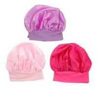 BAZEITFLOW Lot de 3 Bonnets de Nuit Élastiques Couleur Bonbon Bord Large Respirants et Confortables pour Garçon et Filles Protège-Cheveux Pendant le Sommeil Tailles Uniques