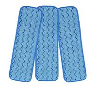 BAZEITFLOW Lot de 3 Lingettes de Balai en Microfibres Réutilisables 45x14 Cm, Recharge de Balai Adhésive pour Sols Bois, Carrelage et Marbre, Serpillières Lavables et Absorbantes