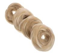 BAZEITFLOW Lot de 4 Élastiques pour Chignon Synthétique Lisse Extensions Épaisses en Fibre Synthétique Accessoires Coiffure Invisibles pour Femmes pour Tenues Quotidiennes et Occasions