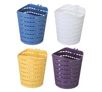 BAZEITFLOW Lot de 4 Paniers de Rangement Rotatifs pour Salle de Bain Crochet Simple, Plastique Pp Souple, Couleurs Assorties, Organisateur Suspendu Polyvalent pour Optimiser L’espace