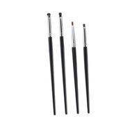 BAZEITFLOW Lot de 4 Set de Pinceaux Eyeliner Yeux Taille Petite en Poils de Martre Naturels, Outil de Maquillage Précis pour Femme, Kit Maquillage Portable pour Usage Quotidien