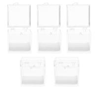 BAZEITFLOW Lot de 5 Boîtes de Rangement Transparentes pour Spécimens Minéraux Petite Boîte Coussinet Blanc de Collection pour Pierres Coffret D’Exposition pour Cristaux Usage Scientifique et