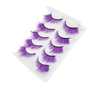 BAZEITFLOW Lot De 5 De Faux Cils Naturels Style Manga Japonais Extensions De Maquillage Cils Naturels Et Fins Faux Style Manga Accessoires De Maquillage Violet
