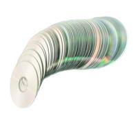 BAZEITFLOW Lot de 50 Disques CD Décoratifs Double Face Réfléchissants Matériel de Bricolage DIY pour Décoration Maison et Boutique Disques CD Recyclés pour Projets Créatifs et Artisanat