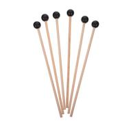 BAZEITFLOW Lot de 6 Maillets de Percussion pour Marimba Tête en Caoutchouc Manche en Bois Robuste Baguettes de Tambour Adaptées pour Musique Professionnelle et Performances Live