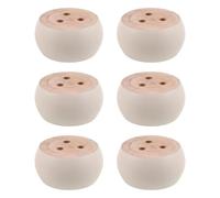 BAZEITFLOW Lot de 6 Pieds de Meuble en Bois Massif Non Peint Ronds 5X10 CM Rehausseurs Polyvalents pour Canapé Table Basse Meuble TV et Bibliothèque Pieds Soi-Même Surface Lisse sans
