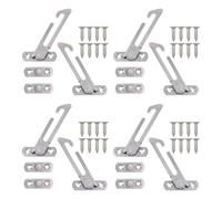 BAZEITFLOW Lot de 8 sets de Limiteurs d'Ouverture de Fenêtre en Acier Inoxydable Dispositif de Sécurité Réglable pour Fenêtres à Battants Butée de Sécurité Silencieuse pour Ventilation et