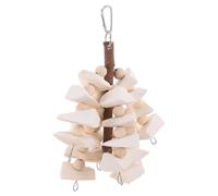 BAZEITFLOW Mâcher Suspendu pour Perroquets et Conures, Blocs de Bois Naturel Non Traité, Corde Molaire pour Entretien du Bec, D’enrichissement et Anti-Stress pour Cages D’Oiseaux