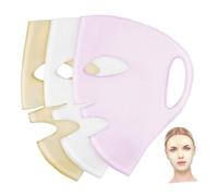 BAZEITFLOW Masque En Silicone Réutilisable Visage 3 Pièces Blanc, Doré, Rose Couvre-masque 3d Confortable Pour Femmes, Optimise Absorption Essence, Usage Soin Du Visage