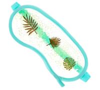 BAZEITFLOW Masque Oculaire Froid Réutilisable Taille Unique Masque Rafraîchissant Pour Yeux Sensible Soulagement Stress Bureau Élève Usage Voyage Vert Île