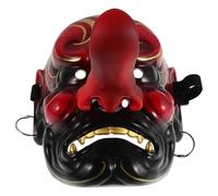 BAZEITFLOW Masque Tengu Traditionnel Japonerie 1 Pièce, Accessoire Cosplay Japonerie, Masque Décoratif Mural, Taille Unique Adulte, pour Costumes Samouraï, Théâtre et Carnaval, Finition