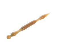 BAZEITFLOW Massage Pen Point Acupression Double Tête Corne de Bœuf Naturelle Outil Portable pour Réflexologie Stimulation Précise des Méridiens et Points Auriculaires