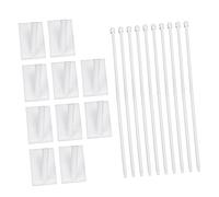 BAZEITFLOW Mâts de Drapeau Adhésifs pour Voiture Ensemble 15 Pièces Blanc, Accessoires Décoratifs Auto Polyvalents pour Fenêtres de Véhicule, Fixation Solide Dommage, Usage Extérieur et Moto