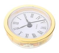 BAZEITFLOW Mécanisme Horloge Quartz Rond avec Chiffres Romains Tête Horloge Incrustée Dorée Mute et Remplacement pour Pendule Salon et Projets DIY