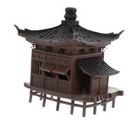 BAZEITFLOW Miniature Chinese Pavilion Sculpture for Aquarium and Bonsai Plastic Asian Pavilion Ornament for Fish Tank Micro Landscape Zen Garden Decoration Compact and Cultural