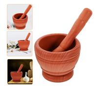 BAZEITFLOW Mortier et Pilon Bois Broyeur Ail et Épices Manuel Bol Compact pour Piment Gingembre et Condiments Ustensile de Cuisine Polyvalent et Facile à Nettoyer Ensemble Pratique pour