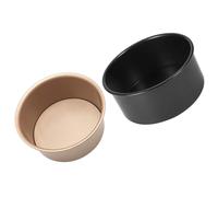 BAZEITFLOW Moule à Gâteau Rond 15 Cm Antiadhésif en Acier au Carbone Fond Amovible, Lot de 2 Pièces pour Cuisson Vapeur, Pâtisserie et Cheesecake Maison