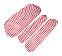 BAZEITFLOW Nappe de Pique-Niques Imperméable et Anti-Poussière en Flanelle et PVC Housse Ajustée Élastique pour Table et Banc Motif Rouge et Blanc à Carreaux Protection Extérieure pour
