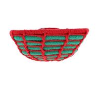 BAZEITFLOW Nid d'Oiseau en Corde de Coton Tressée Nichoir Tissé à la Main Abri pour Perroquets et Perruches Cachette et Lieu de Reproduction Décorations Colorées Rouge et Vert pour Cages