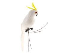 BAZEITFLOW Ornement De Perroquet Simulé Oiseau Ornements De Perroquet Réalistes Modèle De Perroquet Réaliste Faux Perroquet Ornement Du Jardin De Perroquet Décoratif Mousse Blanche