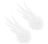 BAZEITFLOW Paire de Barrettes à Cheveux Brodées Ailes d'Ange Blanches, Épingles Fantaisie Décoratives pour Coiffure, Accessoires Coiffure Fille Photo et Cosplay, Ornement Léger et Élégant