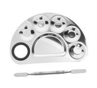 BAZEITFLOW Palette de Maquillage Professionnelle Acier Inoxydable avec Spatule pour Fond de Teint et Nail Art Palette de Mélange Portable pour Artistes et Amateurs