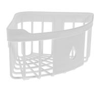 BAZEITFLOW Panier de Rangement Cuisine Triangulaire en Fer Blanc Ventouses, Porte-éponge Réutilisable pour Évier, Organise Brosses et Ustensiles la Cuisine ou Salle de Bain