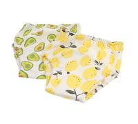 BAZEITFLOW Pantalon D'entraînement Bébé Imperméable en Coton Gauze Tpu, Culotte Apprentissage Absorbante pour Garçon et Fille, Lot de 2 Pièces, Propreté