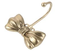 BAZEITFLOW Patère Murale de Nœud Français Doré, Crochet Mural Décoratif en Métal Robuste, Dimensions 10,4 X 8,6 X 4 Cm, Support Multifonction pour Manteaux, Chapeaux, Serviettes - Rangement