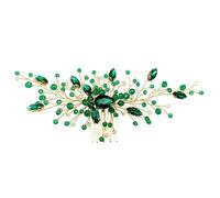 BAZEITFLOW Peigne à Cheveux en Cristal Vert pour Mariée Accessoire de Coiffure de Mariage Élégant et Léger Ornement de Tête Décoratif pour Cérémonie Demoiselle d'Honneur et Fête Bijou de