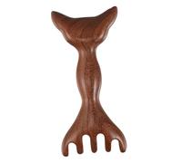 BAZEITFLOW Peigne Bois à Dents Larges Double Tête Forme de Bois de Cerf Masseur de Chevelu Ergonomique pour Massage et Stimulation Outil Gua Sha pour Pousse des Cheveux et Nettoyage