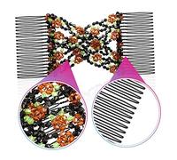 BAZEITFLOW Peignes à Cheveux Double à Perles Extensibles Lot De 4 Taille Moyenne Accessoires à Cheveux Pour Femmes Et Filles Usage Quotidien Délicate