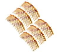 BAZEITFLOW Peignes Latéraux En Plastique 6 Pcs Grosse Taille 24 Dents Couleur Noir Marron Foncé, Accessoires Pour Cheveux Pour Femmes Et Filles, Coiffure Quotidienne Et Événementielle