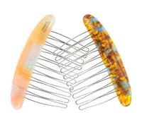 BAZEITFLOW Peignes Latéraux Français Style Élégant Minimaliste pour Femmes Lot de 2 Fixation Ferme en Fer et Plastique pour Coiffures Quotidiennes et Chignons Sophistiqués