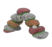 BAZEITFLOW Petit Château à Poissons pour Aquarium en Résine Abri de Pont de Pierre Cachette Réaliste pour Petits Cichlidés et Bettas d'eau Douce