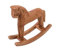 BAZEITFLOW Petit Cheval à Bascule en Bois Sculpté 18,5 X 16 X 6,5 CM, Figurine Décorative Vintage pour Centre de Table, Décoration Intérieure à Peindre Soi-Même, Art Créatif et Décor Cheval