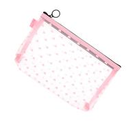 BAZEITFLOW Petite Trousse à Maquillage en Filet de Nylon Rose avec Intérieur Doux et Fermeture Éclair, Paquet de Toilette Léger et Portable Voyage Usage Quotidien