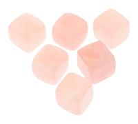 BAZEITFLOW Pierre à Whisky Réutilisable en Quartz Rose 6 Pcs, Glaçons en Pierre 1,5-2 Cm pour Boissons, Accessoires Bar et Dégustation, Cubes Froids pour Whisky et Cocktails